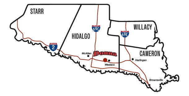 Map of Hidalgo County Texas
